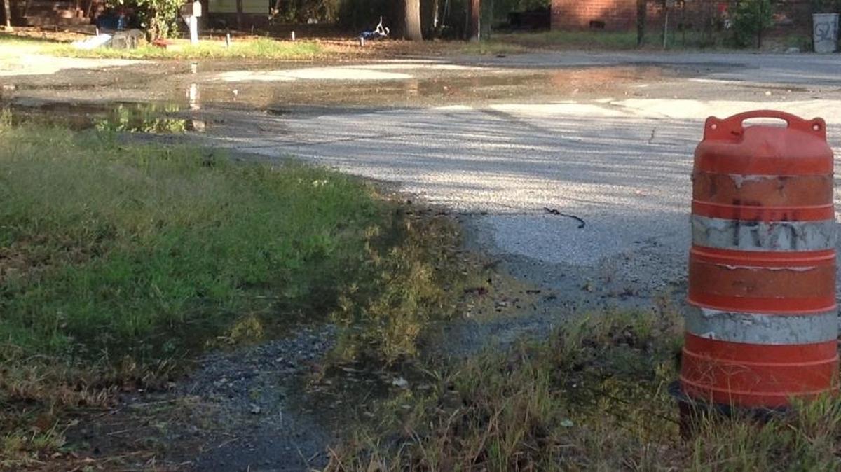 This water leak has been soaking Baker Court for a while now, but should be repaired soon.