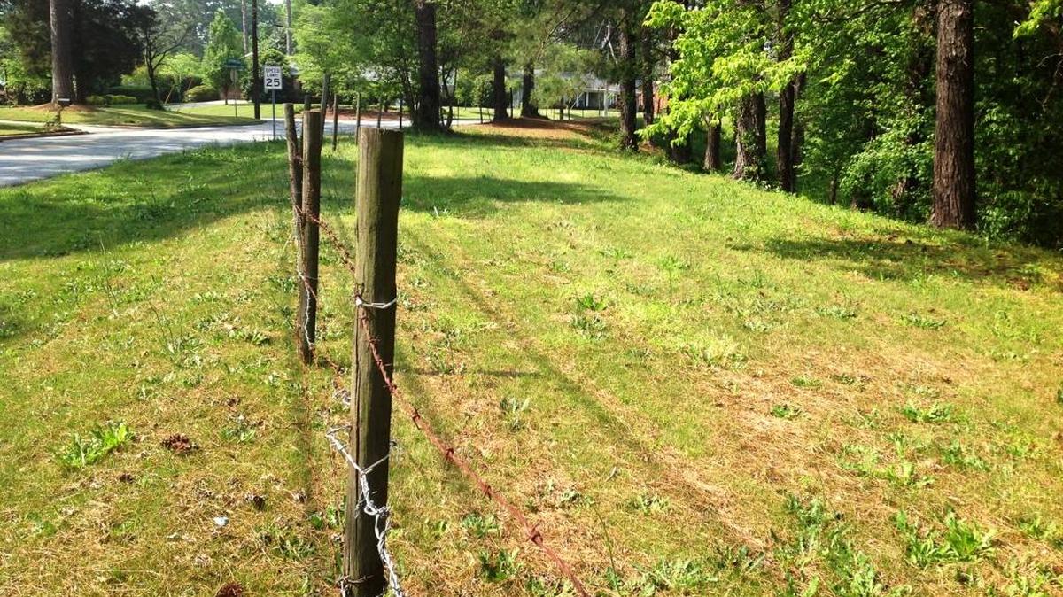 This old barbed wire fence runs along Canterbury Drive in Windsor Park.