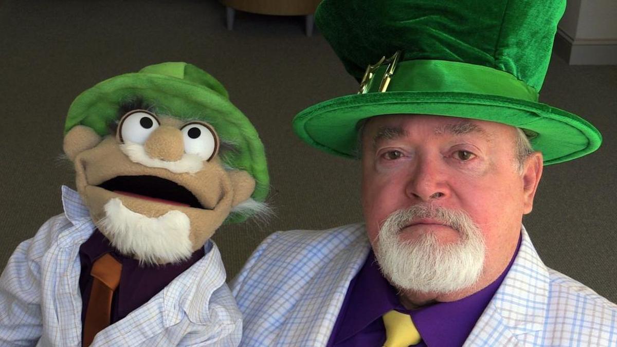 Steve Scott and his puppet, Little Hooch, are pictured March 26, 2017.