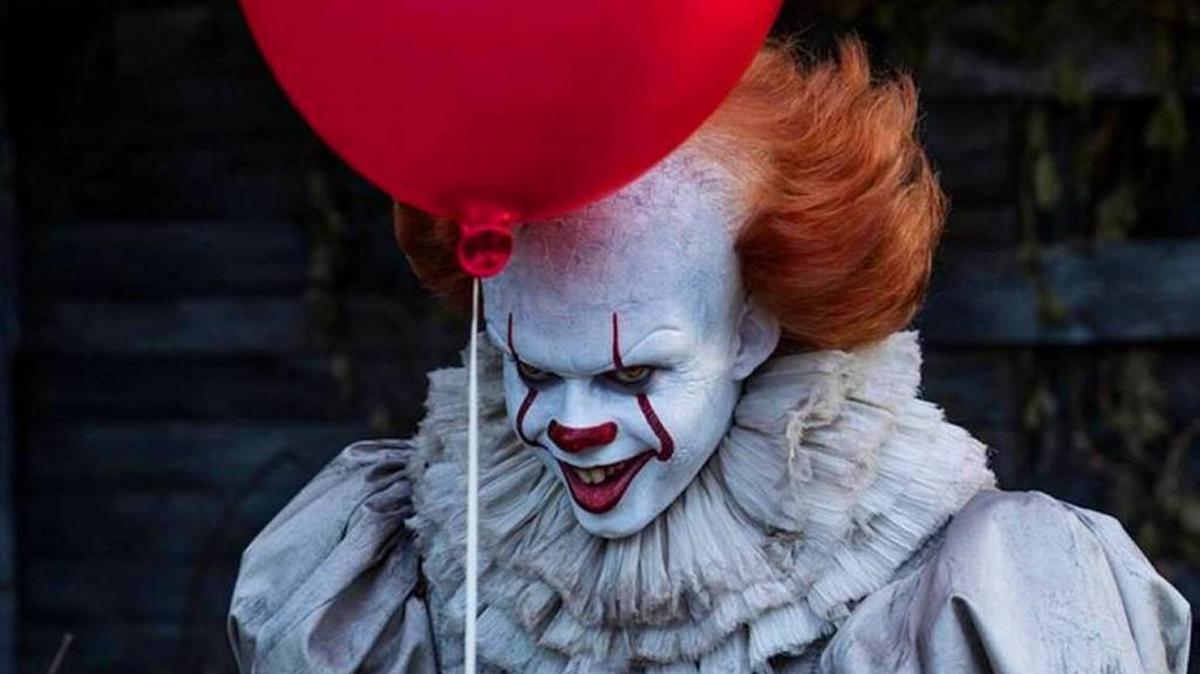 A red balloon is a signature prop for “Pennywise,” the evil clown in Stephen King’s “It.”