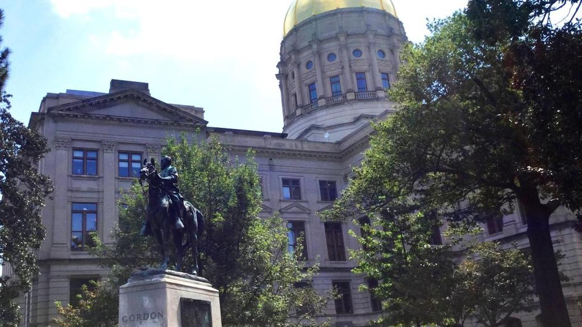 Though he later served as governor and U.S. senator, former Confederate Gen. John Gordon’s statue at the Georgia capitol has him in uniform astride his horse.