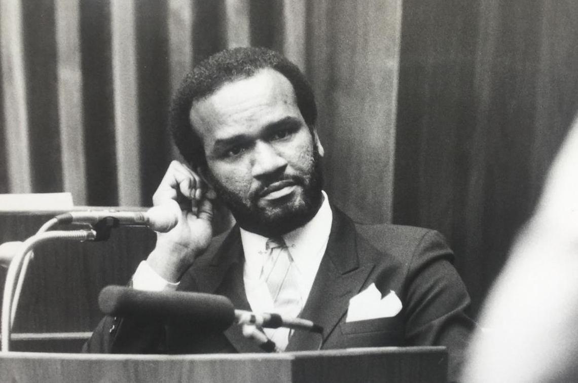 John Lee Mitchell, on whom Carlton Gary blamed the April 14, 1970 rape and murder of Nellie Farmer in Albany, N.Y., testifies at Gary’s 1986 trial.