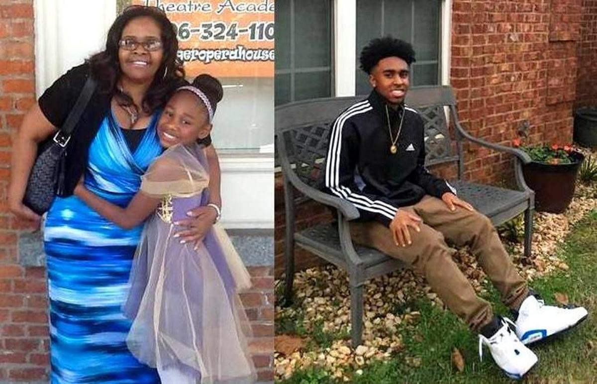 The victims were, left to right, Gloria Short, 54; her granddaughter Gianna Lindsey, 10; and son Caleb Short, 17.