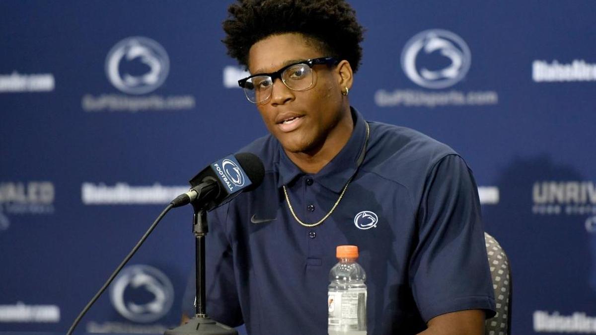 Penn State cornerback Christian Campbell answers questions during the Tuesday, September 13, 2016 press conference in Beaver Stadium.