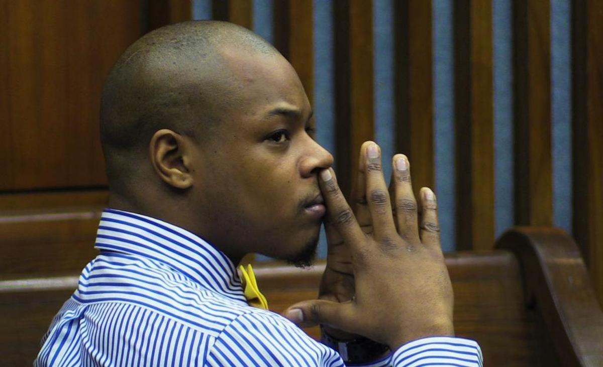 Gary Lee Jones Jr., 25, listens to testimony Tuesday morning. Jones is facing murder charges in the Nov. 5, 2014 fatal shooting of Robert Earl Bolden outside the Riverwind Apartments in Columbus.