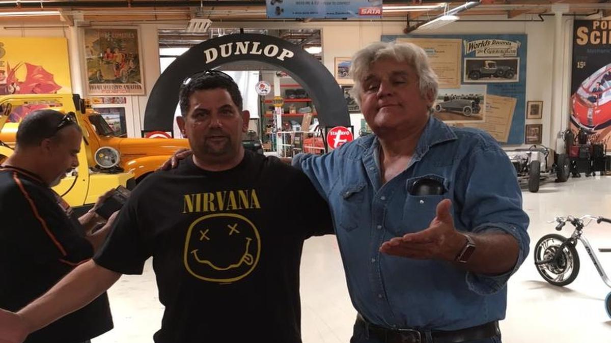 Jay Leno allowed Michael Corman of Phenix City to visit his Burbank, Calif., garage last month and relive some boyhood memories about the experimental Chrysler Turbine his father was allowed to test drive.