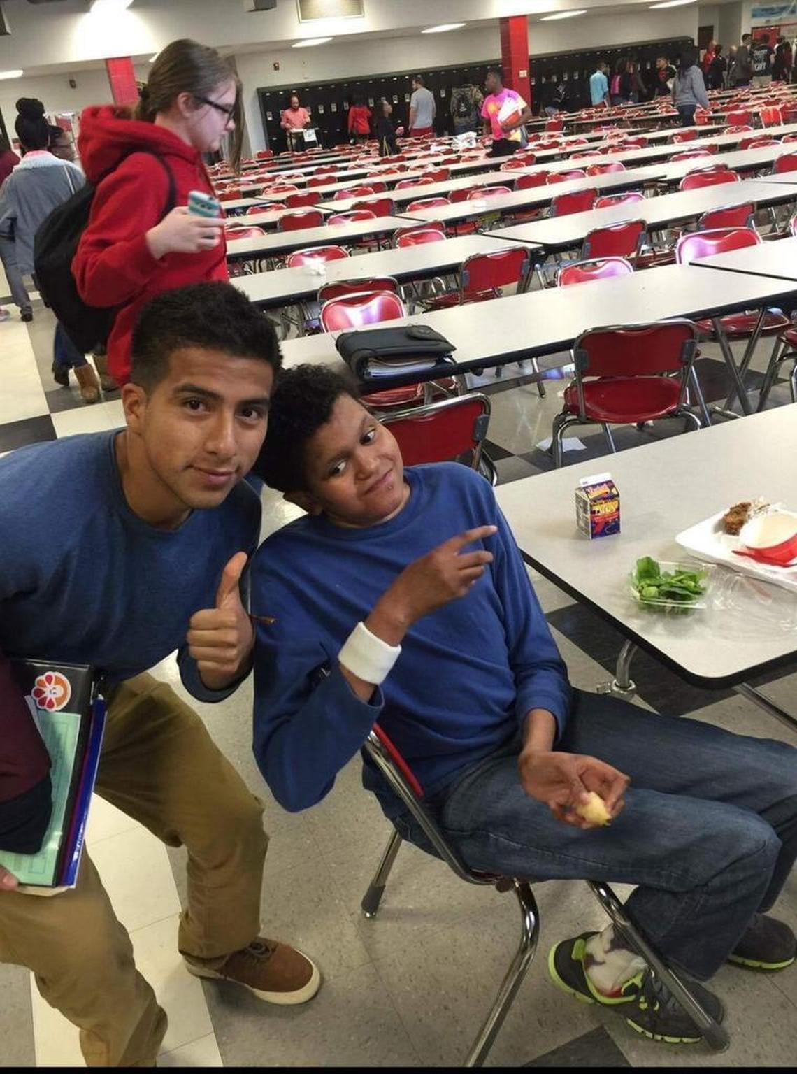 Teachers say Jose Gonzalez Ochao, left, helped students at the ESOL program at Shaw High School adapt to their new life in America. Now he is being detained at the Stewart Detention Center in Lumpkin.