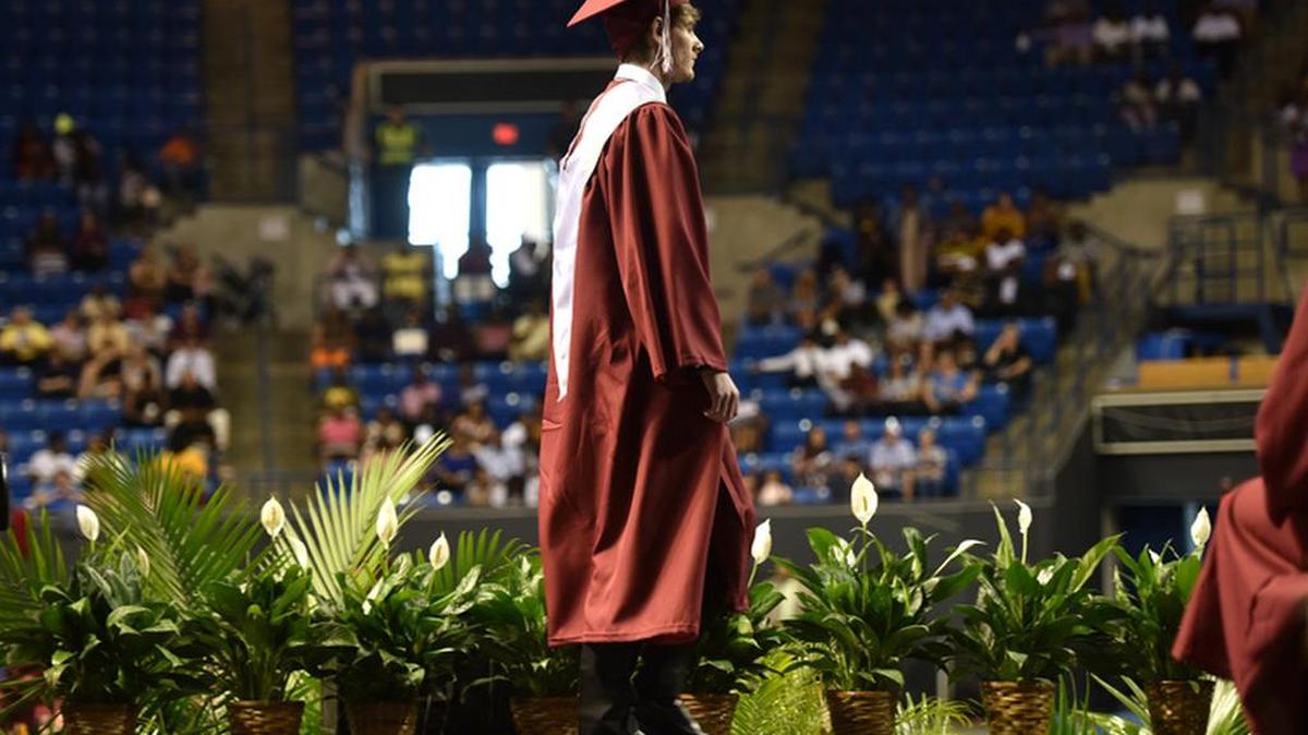 Spotted at the Jordan Vocational High School graduation, May 23, 2019