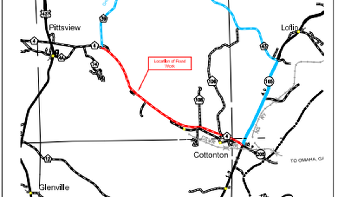The Russell County Highway Department will close from April 20 to May 20 a portion of Cottonton Road. Drivers are encouraged to use the established detour route as workers repair a shoulder slide from December and January’s heavy rains.
