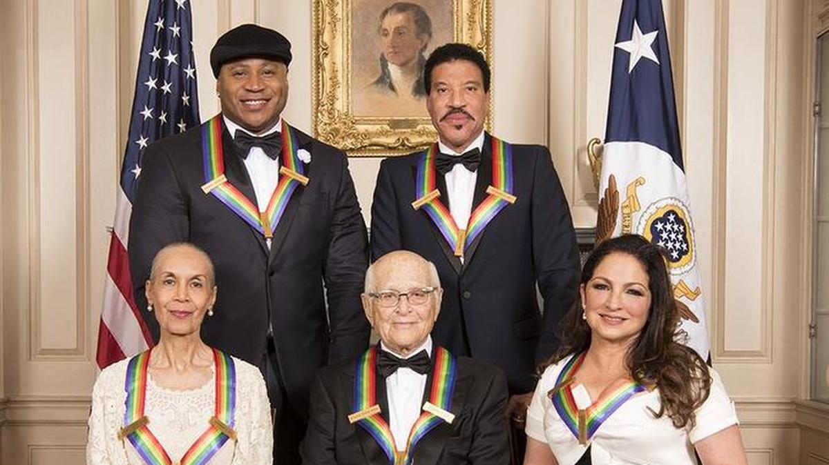 Lionel Richie (back right) was among artists to receive Kennedy Center Honor