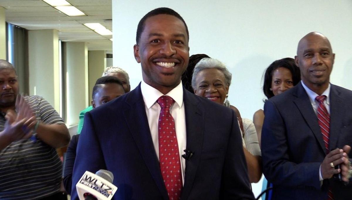 Zeph Baker, center, during his 2018 mayoral bid.