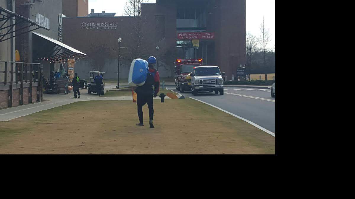 A kayaker was traveling along the Chattahoochee River with two friends this afternoon when the rapids caused his boat to capsize at RiverWalk Island, according to witnesses. He made it to shore safely. 
