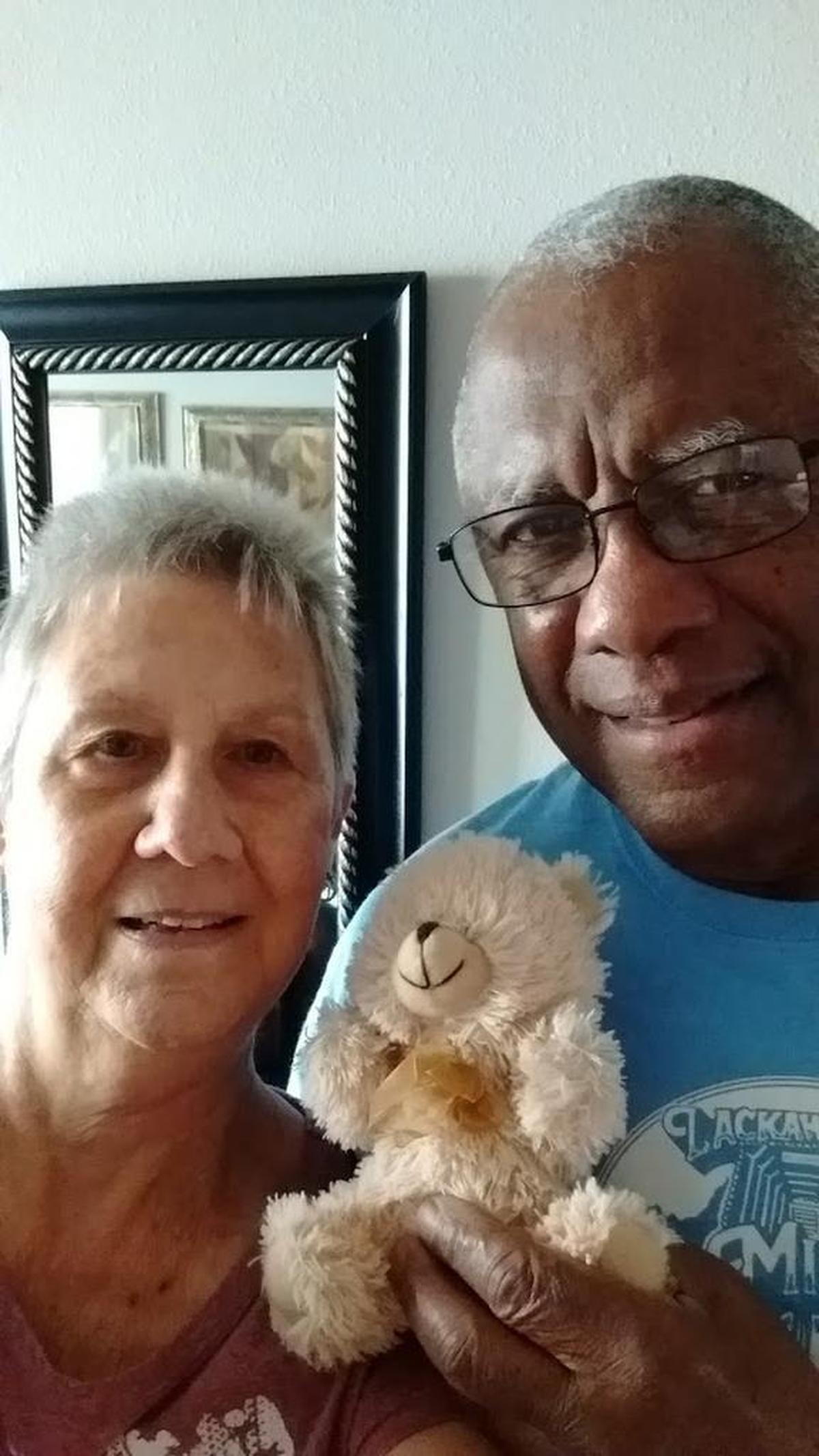 Rufus Riggs is spending this Thanksgiving recovering from radical abdominal surgery at the MD Anderson Cancer Center in Houston. He is shown with his wife, Sam.