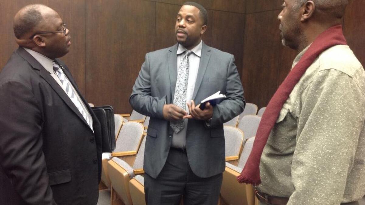 Delbert Montgomery, the new Muscogee County DFCS director, speaks with stakeholders at a foster care community forum Monday at the Government Center.