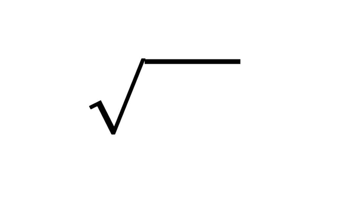 The square root symbol.