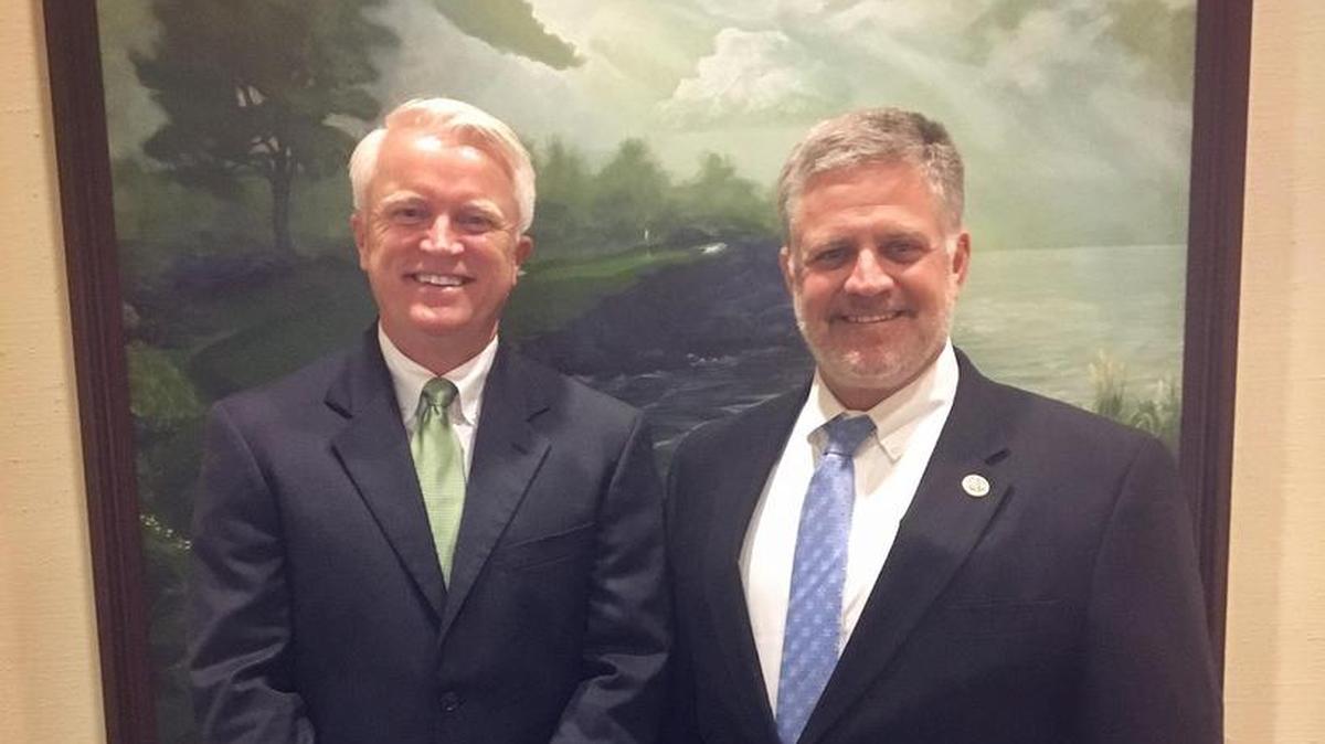 Georgia Senate District 29 candidate Randy Robertson, left, with Congressman Drew Ferguson recently.