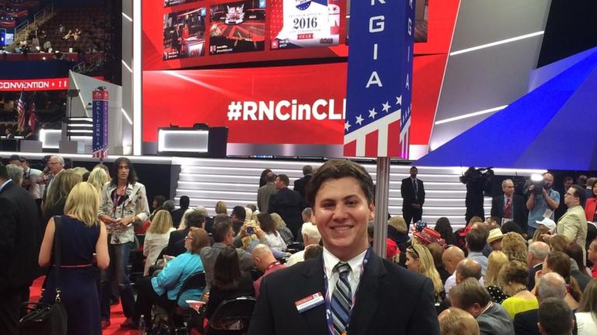 Columbus High School graduate Tanner Goldsmith, 18, is an alternate delegate in the Georgia delegation at the Republican National Convention in Cleveland, Ohio.