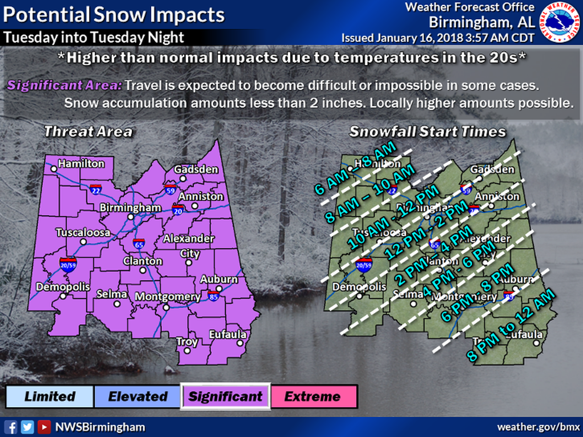 Snowfall is likely throughout the forecast area, including for areas around the Valley.