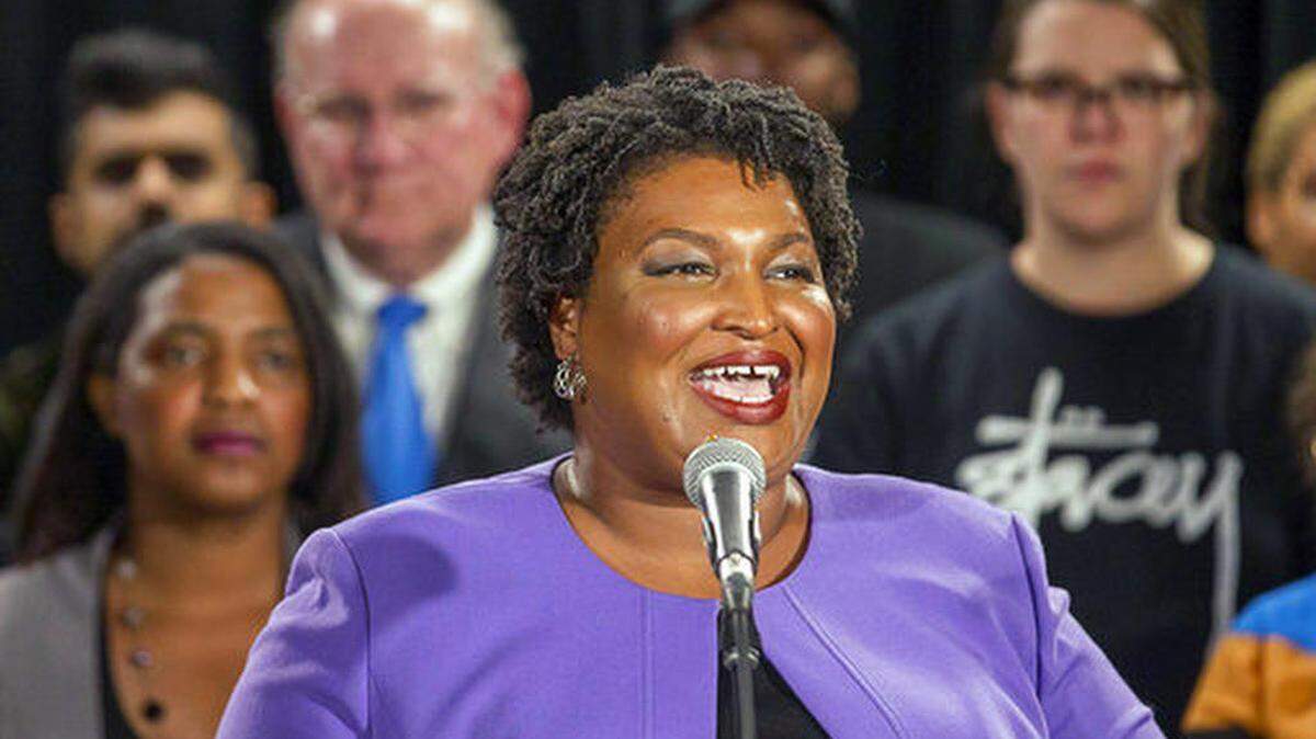 Former Georgia gubernatorial candidate Stacey Abrams makes remarks during a press conference at the Abrams Headquarters in Atlanta, Friday, Nov. 16, 2018.