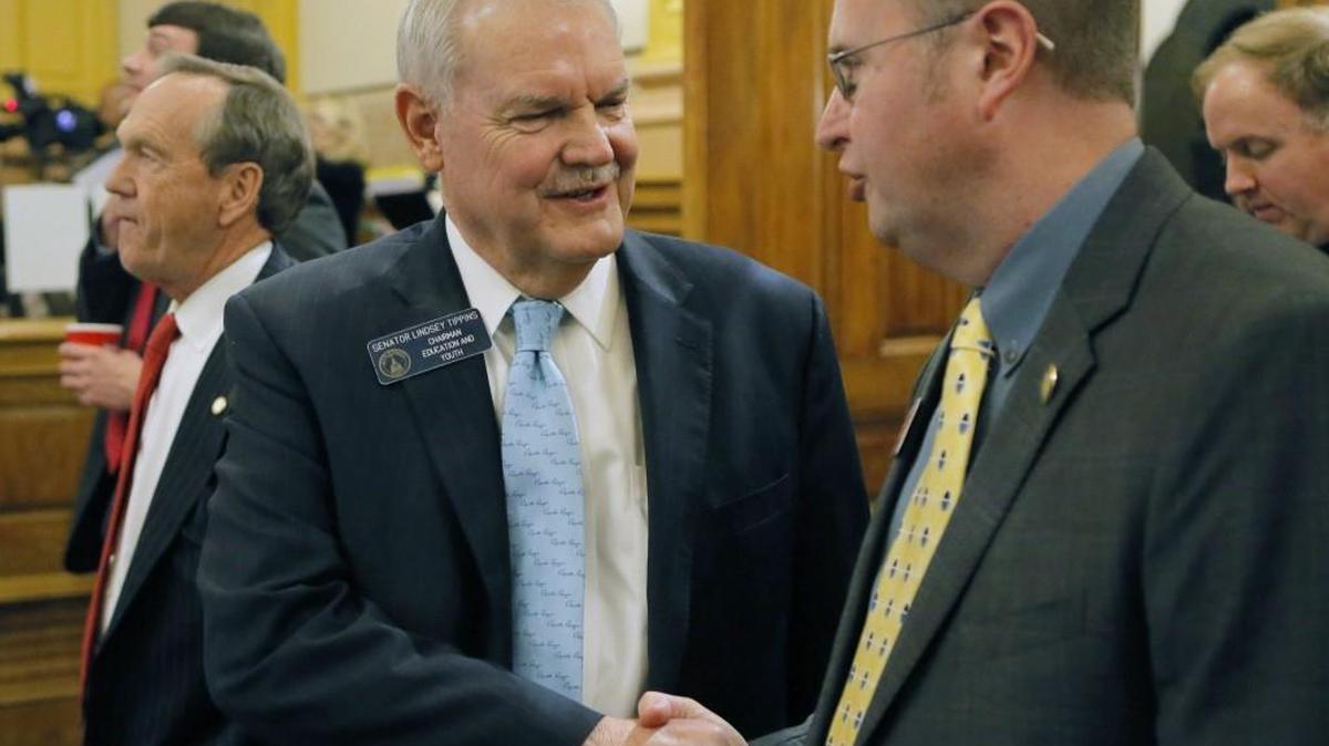 Sen. Lindsey Tippins, left, R-Marietta, resigned his position as Senate Education Chairman, which should pave the way toward school choice in Georgia.