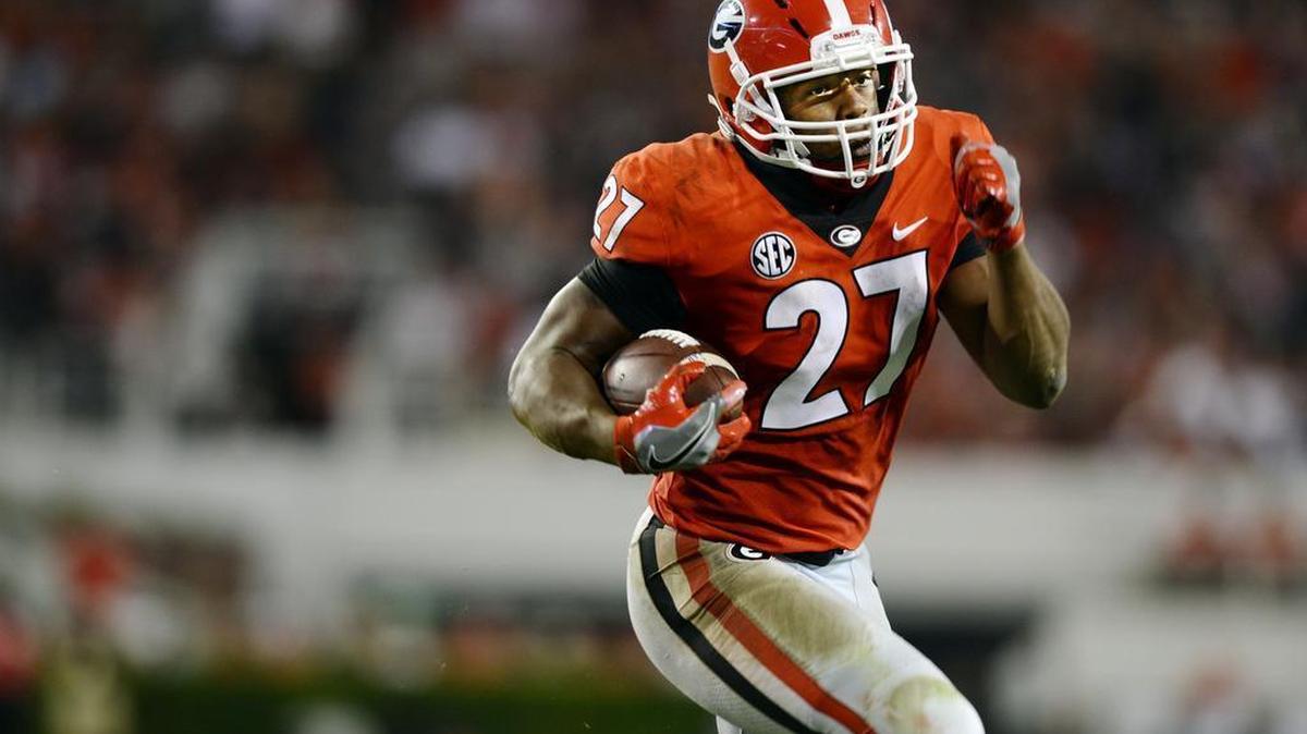 Georgia running back Nick Chubb put up 131 yards on the ground against Samford. This week, he and the Bulldogs take on SEC West opponent Mississippi State.