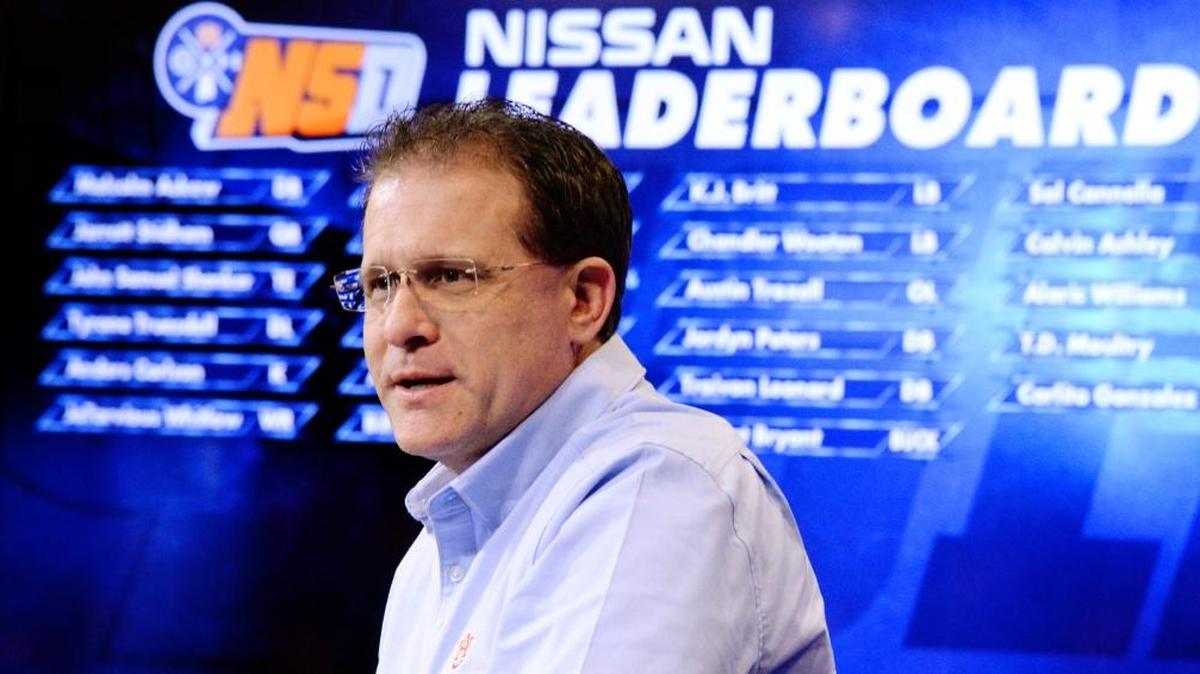 Auburn head coach Gus Malzahn speaks about his 2017 recruiting class during an NCAA college football news conference on national signing day, Wednesday, Feb. 1, 2017, in Auburn, Ala. 