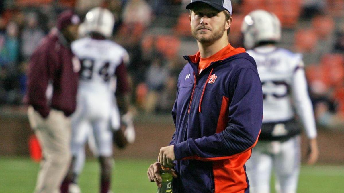 Auburn quarterback Sean White watches his team warmup to play Alabama A&M Saturday, Nov. 20, 2016 at Jordan-Hare Stadium.
