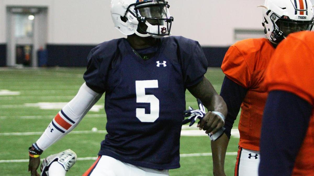 Auburn wide receiver John Franklin III practices on Tuesday, March 7, 2017.