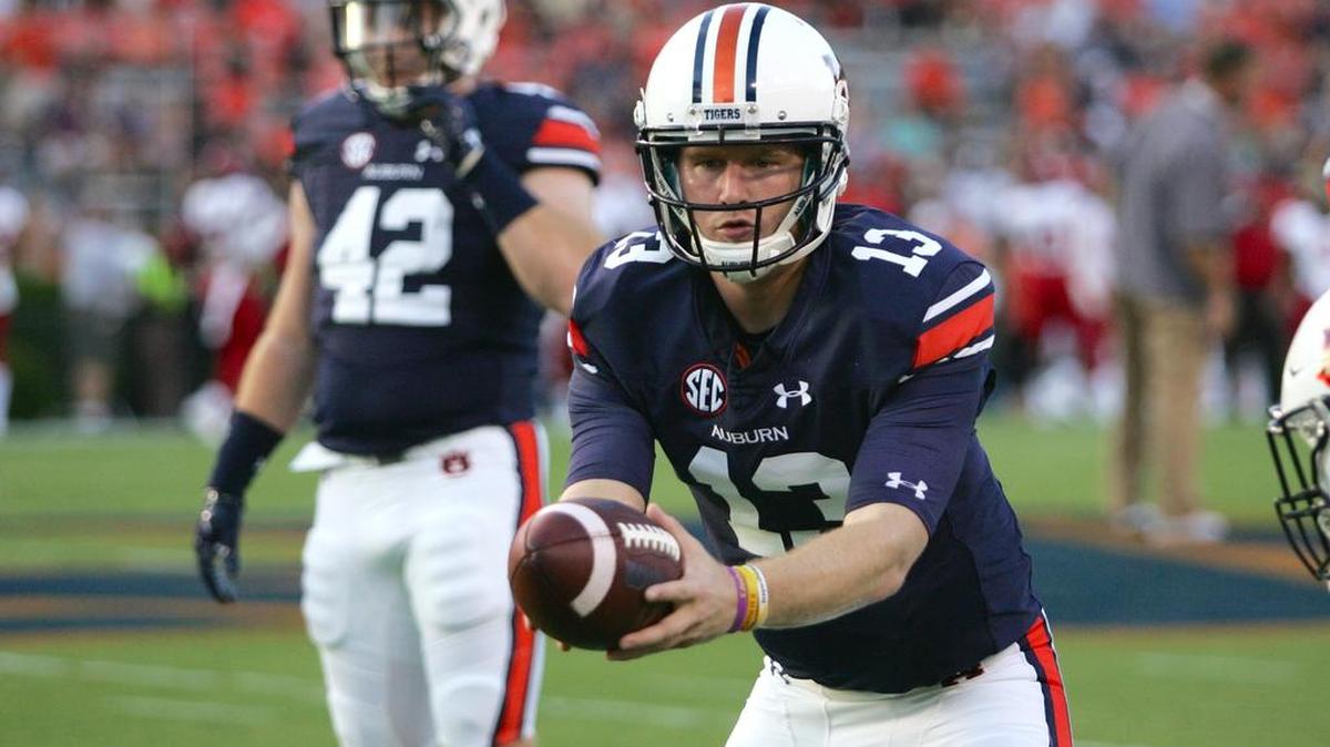 Auburn quarterback Sean White warms up before the Arkansas St. game Saturday, Sept. 10 at Jordan-Hare Stadium.