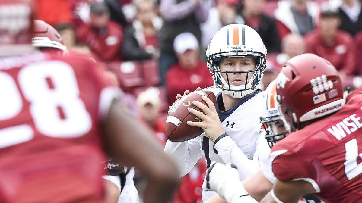 Auburn quarterback Sean White looks to pass during Saturday's game.
Wade Rackley/Auburn University