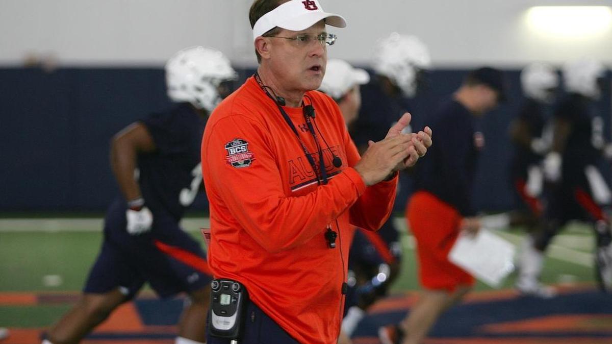Auburn coach Gus Malzahn at practice on Thursday, Aug. 4, 2016 at the university's athletic complex.