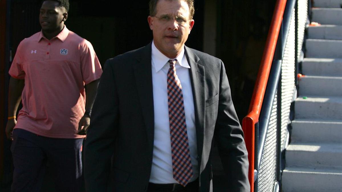 Auburn coach Gus Malzahn walks out of the tunnel at Jordan-Hare Stadium before his teams game against Arkansas St. Saturday, Sept. 10, 2016.