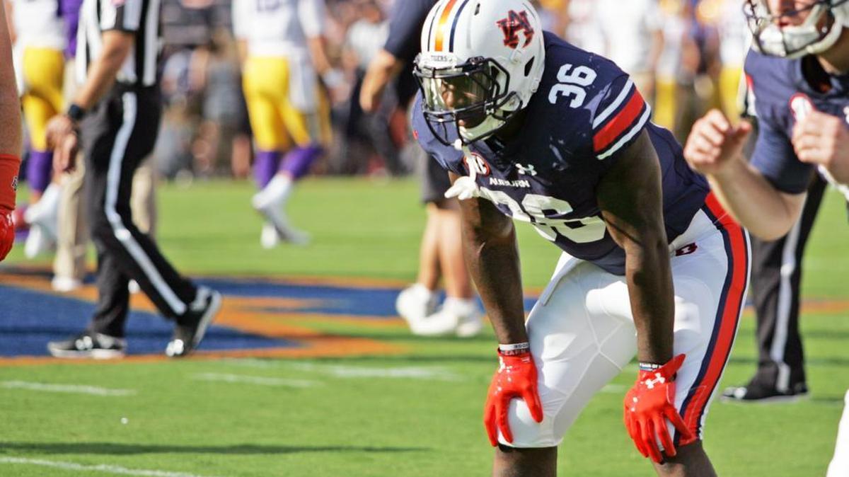 Auburn running back Kamryn Pettway warms up before facing LSU Saturday, Sept. 24, 2016 at Jordan-Hare Stadium.
