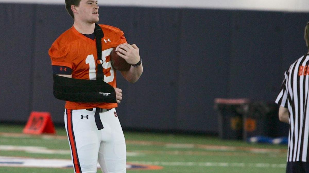 Auburn quarterback Tyler Queen at spring practice on April 5, 2016.