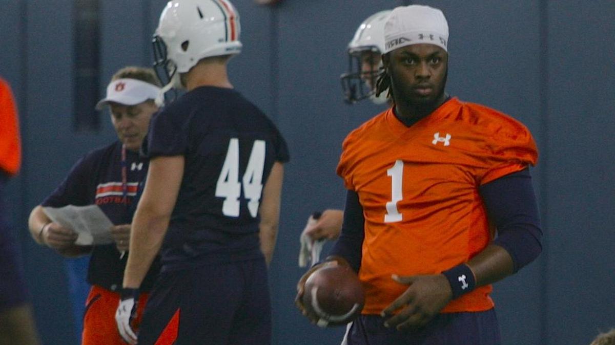 Auburn quarterback Woody Barrett takes part in his first practice with the Tigers on Wednesday, Aug. 3, 2016 at the university's athletic complex.