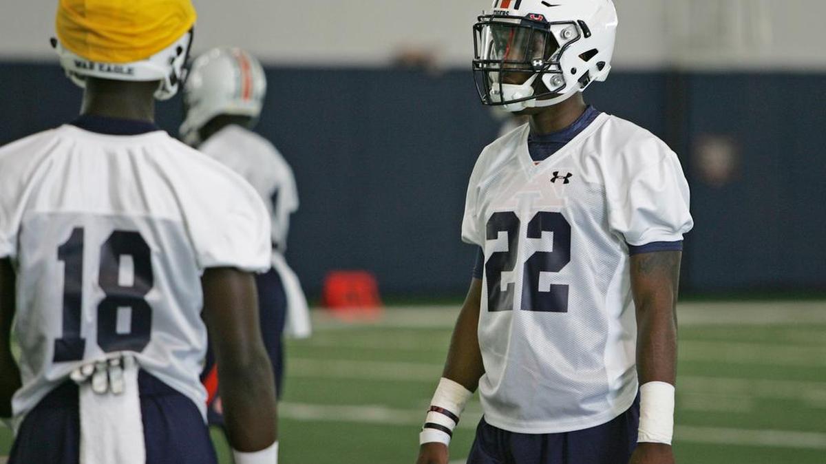 Auburn defensive back John Broussard Jr. practices in pads Thursday, Aug. 4, 2016 at the university's athletic complex.