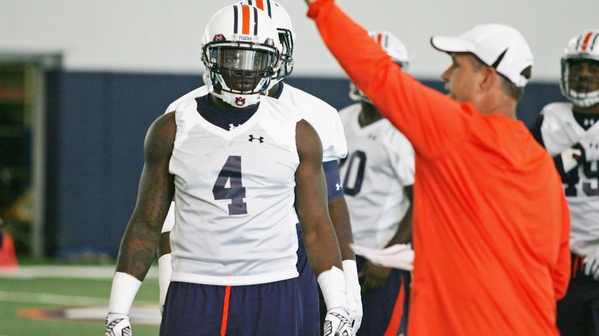 Auburn defensive lineman Jeff Holland practices on Thursday, Aug. 4, 2016 at the university's athletic complex.