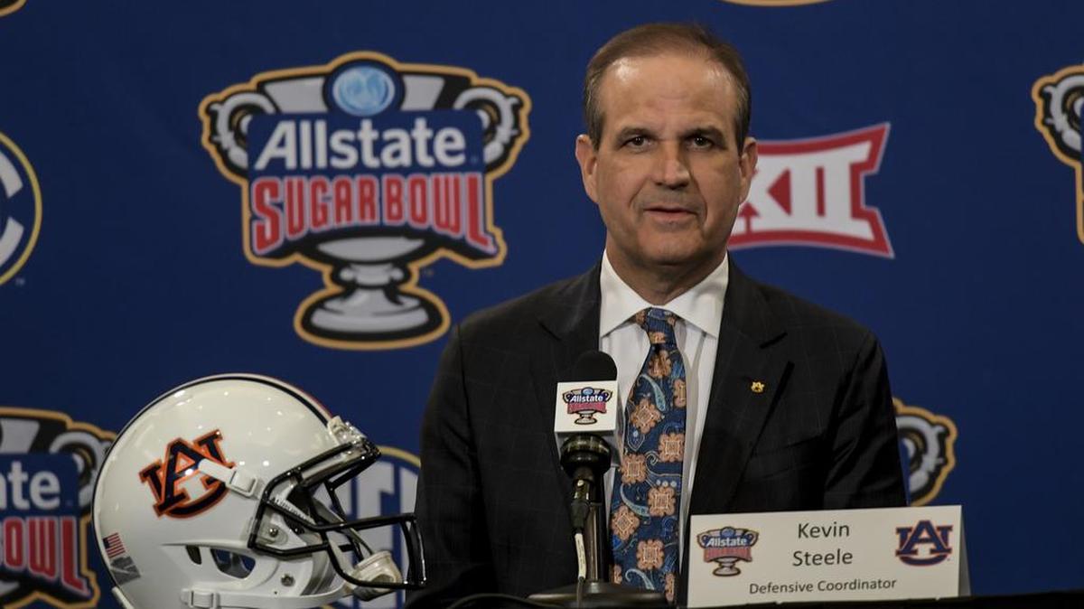 Auburn defensive coordinator Kevin Steele speaks to reporters at a Sugar Bowl press conference on Friday, Dec. 30, 2016 in New Orleans, La.
