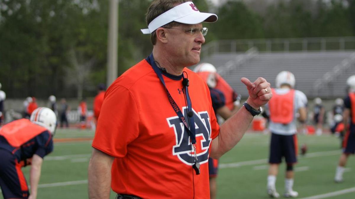 Auburn coach Gus Malzah, pictured working with his team during prepartion for the Birmingham Bowl, was in Atlanta Tuesday night for the latest stop on his 2016 Tiger Trek.