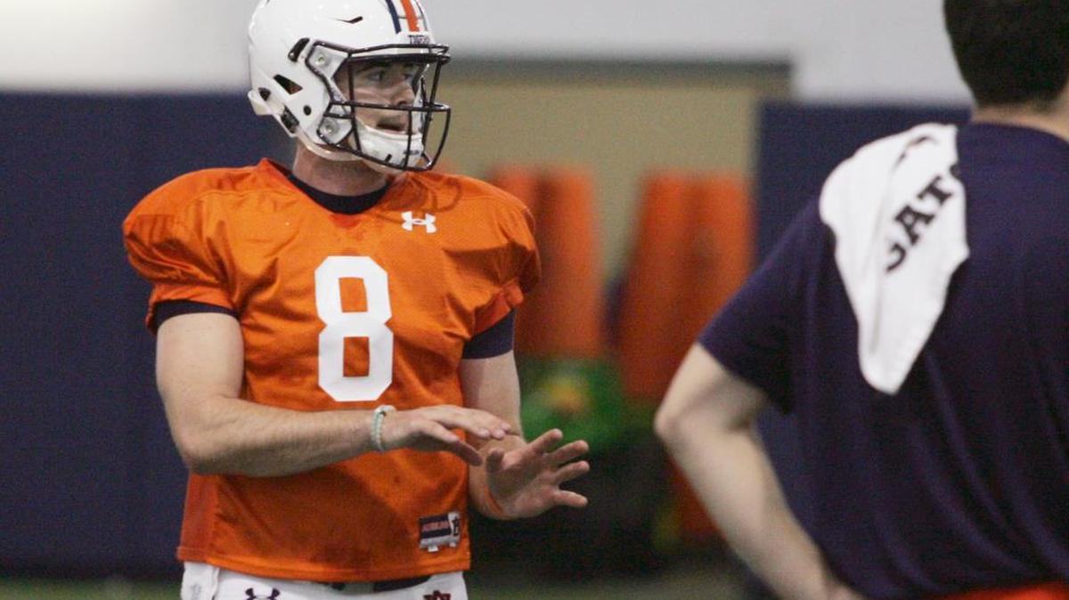 Auburn quarterback Jarrett Stidham at spring practice on Tuesday, March 7, 2017.