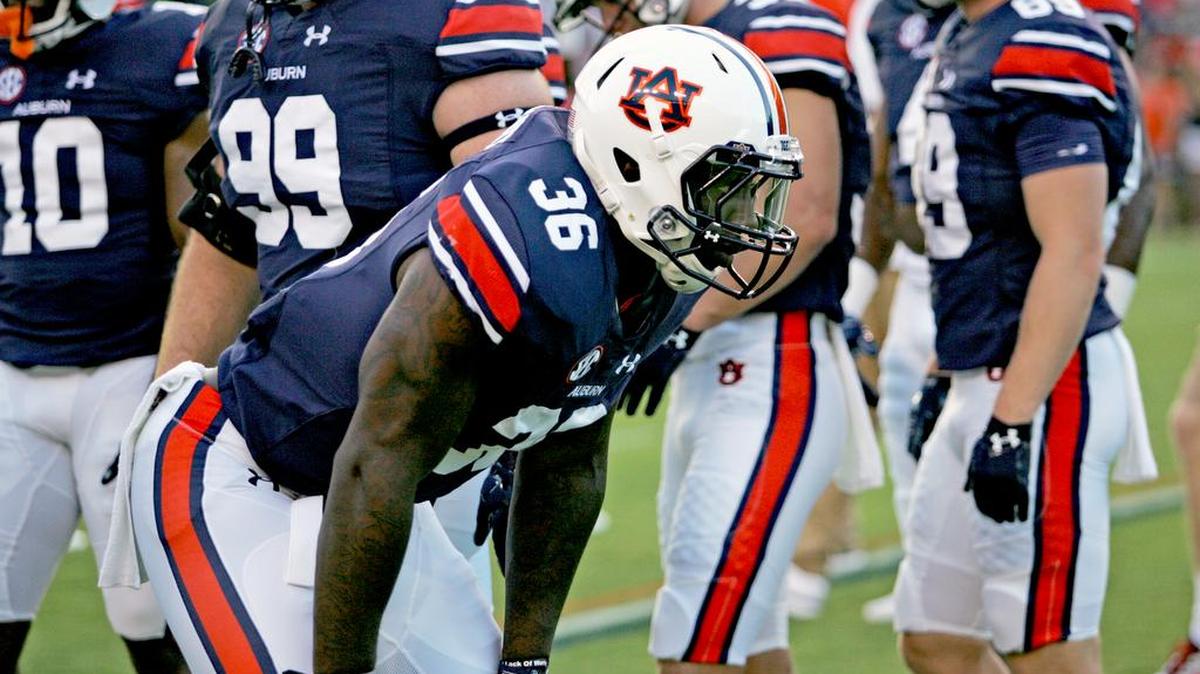 Auburn running back Kamryn Pettway warms up for game against Arkansas St. Saturday, Sept. 10, 2016 at Jordan-Hare Stadium.