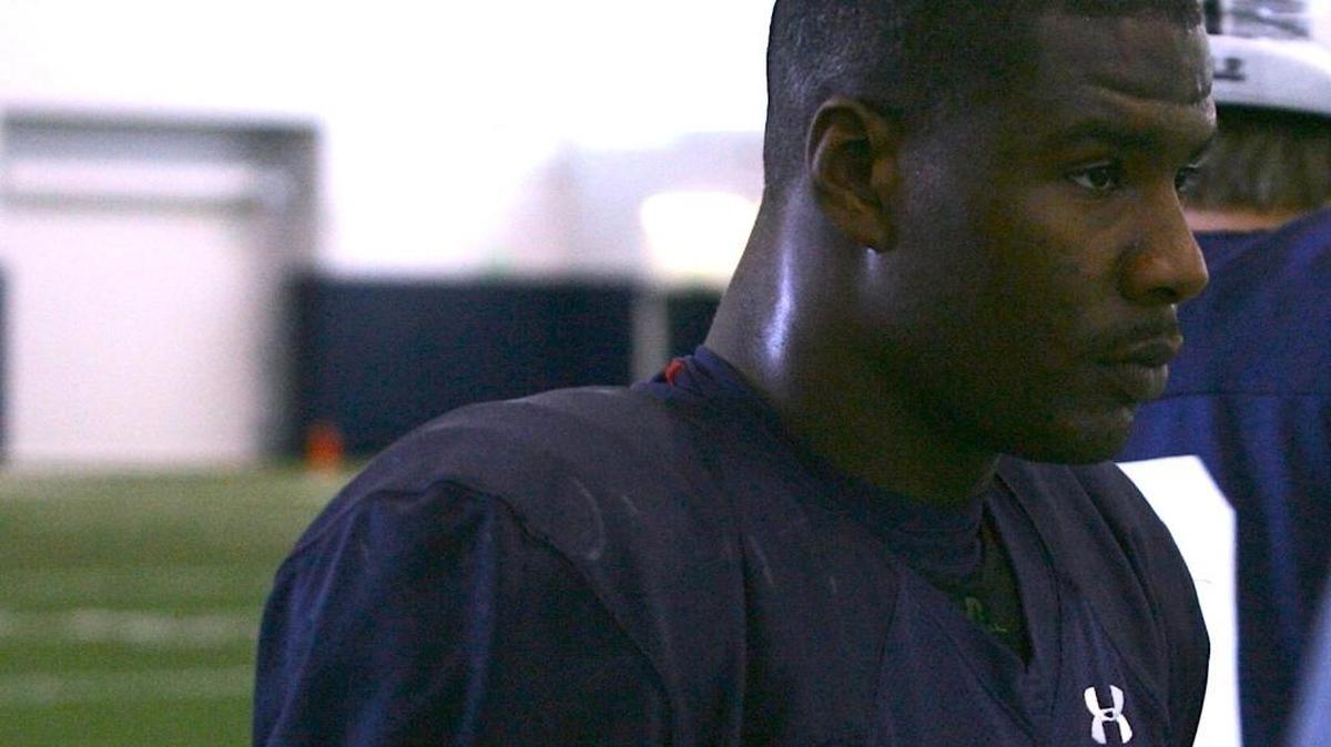 Auburn running back Jovon Robinson on the sidelines during spring camp.