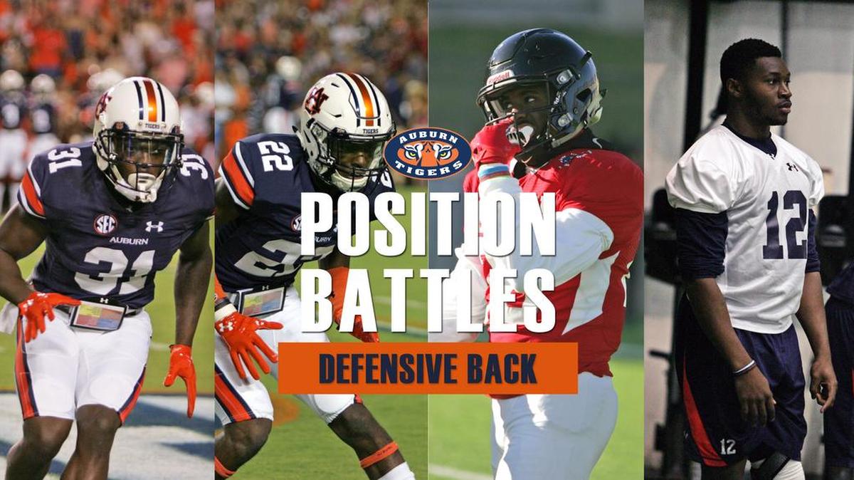 Auburn players competing this spring at defensive back include (from left to right) Javaris Davis, John Broussard Jr., Malcolm Askew and Jamel Dean.