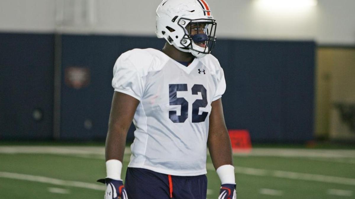 Auburn defensive lineman Antwuan Jackson practiced in pads on Friday, Aug. 5, 2016 at the university's athletic complex.