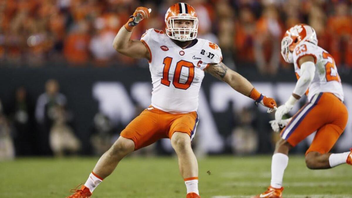 Clemson's Ben Boulware during the second half of the NCAA college football playoff championship game against Alabama Monday, Jan. 9, 2017, in Tampa, Fla.