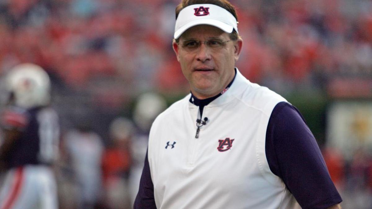 Auburn coach Gus Malzahn watches his team warm-up before facing Arkansas St. Saturday, Sept. 10, 2016 at Jordan Hare Stadium.