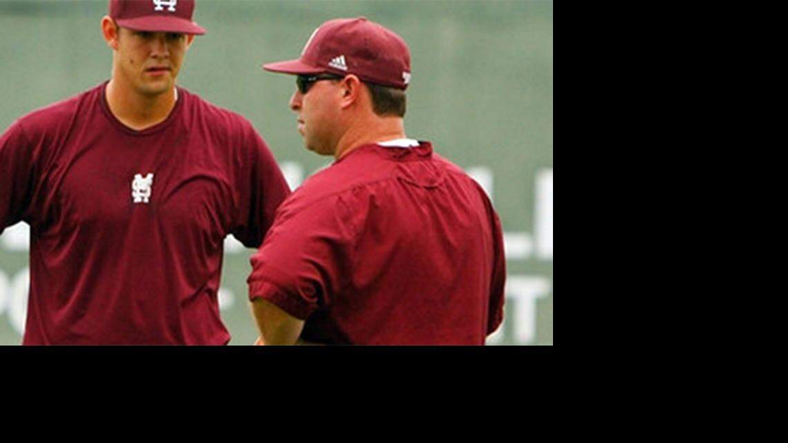 Mississippi State assistant coach Butch Thompson (right) is set to become Auburn's next baseball coach. (Photo Courtesy of hailstate.com)