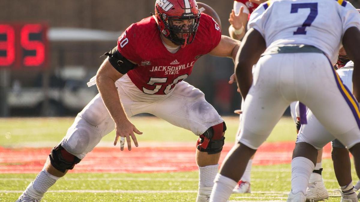 The Jacksonville State University football team defeated Tennessee Tech 40-21 at Burgess-Snow Field. Casey Dunn (50).