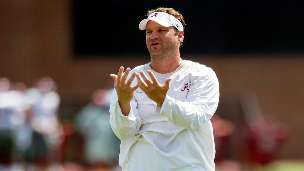 In this Aug. 6 file photo, Alabama offensive coordinator Lane Kiffin works with his players during practice in Tuscaloosa, Ala. Alabama has doubled Kiffin's salary for this season. The university trustees' compensation committee approved Kiffin's new $1.4 million deal on Friday. It runs from July 1, 2016 to Feb. 28, 2017.