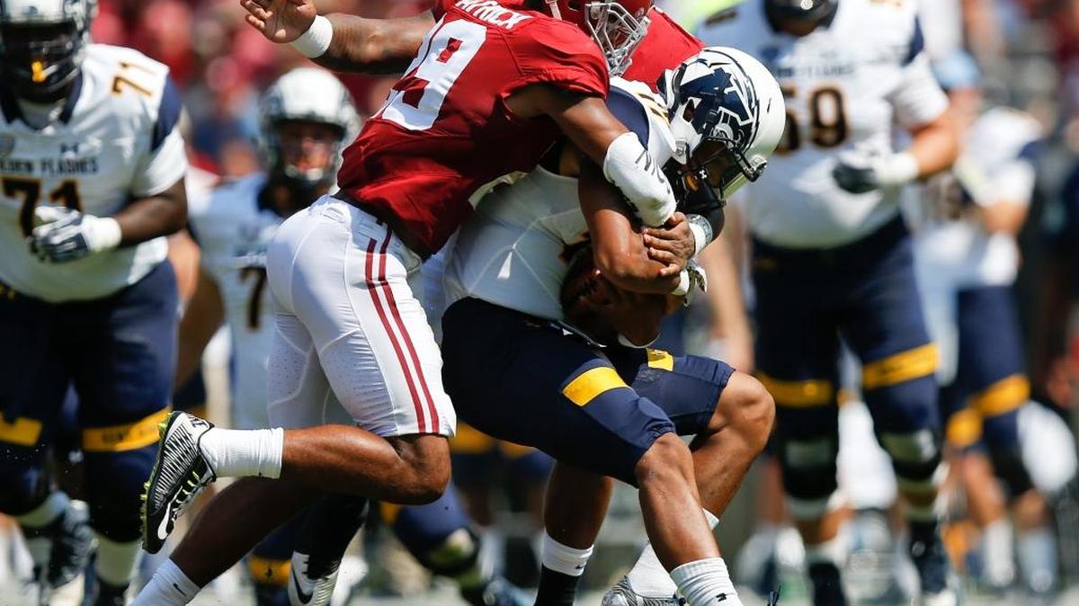 Alabama defensive back Minkah Fitzpatrick sacks Kent State quarterback Mylik Mitchell in the first half Saturday.
